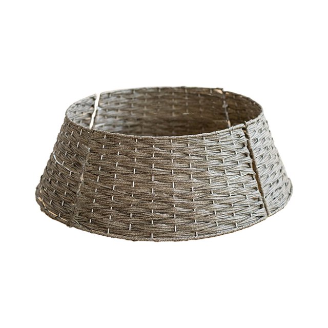 CNKOO Christmas Tree Rattan Skirt Stand Base Basket Cover Tidy Decor Grey