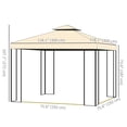 thumbnail image 3 of Outsunny 10' x 10' Patio Gazebo, Outdoor Gazebo Canopy, Beige, 3 of 10