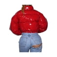 thumbnail image 2 of Gupgi Women Long Sleeve Stand Collar Metallic Quilted Puffer Jackets, 2 of 5