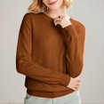 thumbnail image 2 of ManxiVoo Chandail à Capuche Tricoté à Manches Longues et Col Rond pour Femmes pour Automne Hiver Tenue Décontractée Taille g Marron, 2 of 5