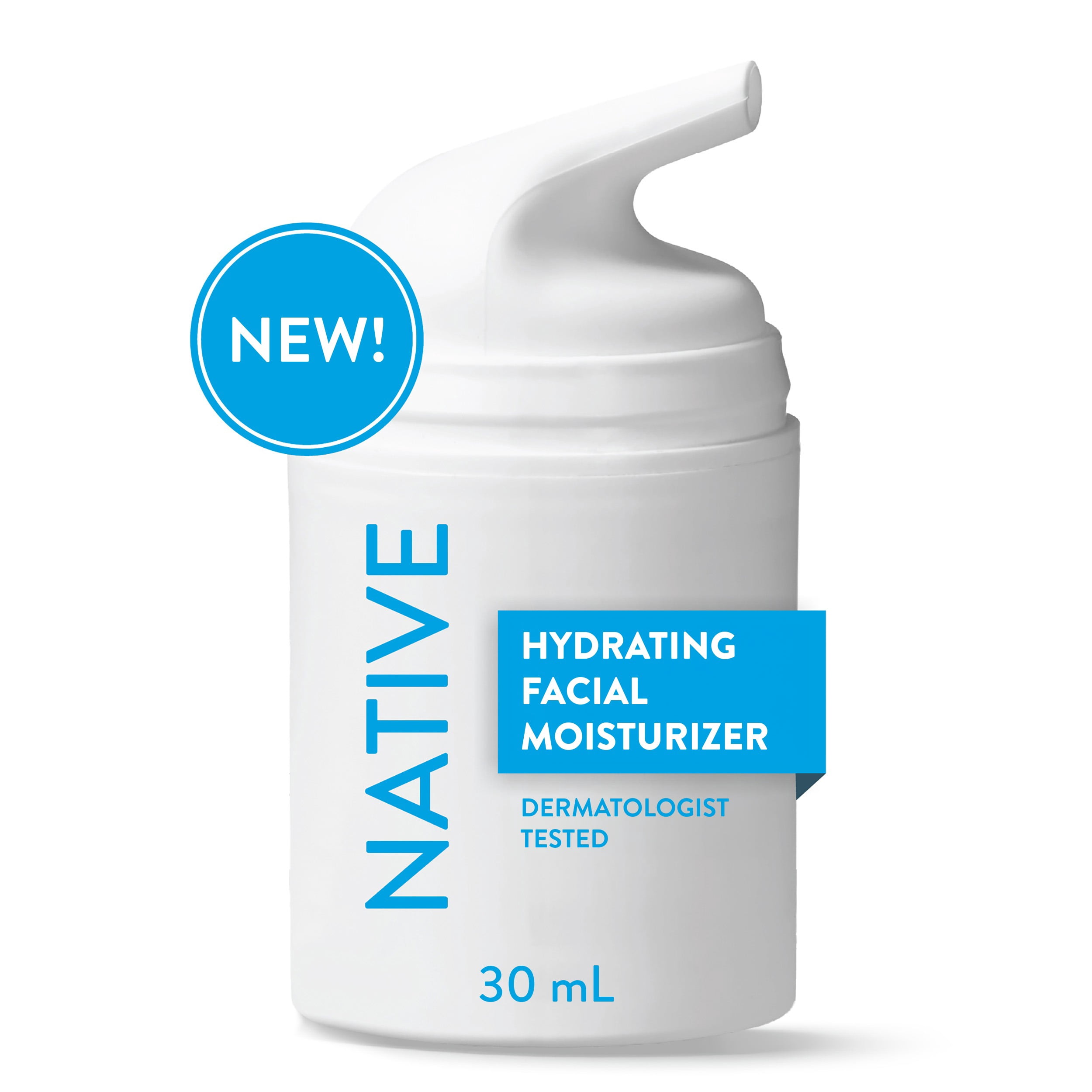 Native Hydrating Face Cream for Dry Skin, Silicone Free, Fragrance Free, with Vitamin B3 and Shea Butter, Dermatologist Tested, 50 mL