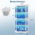 thumbnail image 2 of Modern Glass Display Cabinet for Dining Room – 4-Tier Hexagonal Corner Curio with LED Lights, Motion detector, Charging Ports, Glass Doors, Storage Shelf for Collectibles, Books, Toys – White, 2 of 7