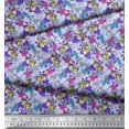 thumbnail image 3 of Soimoi Georgette Viscose Fabric Leaves & Bell Floral Decor Fabric Printed Yard 42 Inch Wide, 3 of 3