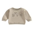 thumbnail image 1 of Toddler Boy‘s Long Sleeve Western Sweatshirt with Cattle Print for Fall, 1 of 9