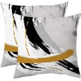 thumbnail image 1 of Black Gold Throw Pillow Covers Set of 2 20x20 Inch Modern Abstract Art Pillowcase Minimalist Ink Line Cushion Covers Decorative Square Pillow Case for Sofa Bed Living Room Sophisticated and Contem, 1 of 6