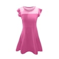 thumbnail image 3 of Robes d'Été Décontractées pour Filles Robe de Fête pour Enfants Manches à Volants en Maille Design en Ligne avec Poches pour 4 à 11 Ans, 3 of 4