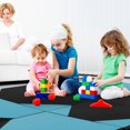 thumbnail image 4 of Gymax 10' x 4' x 2'' 4-Panel Folding Gymnastics Exercise Mat w/ Loop Fasteners Blue & Black, 4 of 10