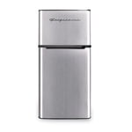 Frigidaire 4.5 Cu. ft. Compact Retro Refrigerator with Freezer Compartment, Top Mount Mini Fridge for Bedroom, Dorm, Office, Apartment, Platinum
