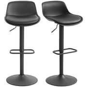 HOMCOM Swivel Bar Stools Set of 2 with Adjustable Height, Bar Chairs, Black