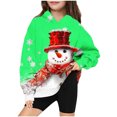 thumbnail image 2 of Chandail à Capuchon pour Garçons pour Enfants Chandail de Noël Chemise pour Enfants à Manches Longues T-shirt à Motif Imprimé Col Rond Haut Court Garçons et Filles Âgés Chandail à Capuchon Vert 5 Ans, 2 of 3