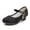Black, variant on LOVZFMLL Girl's Dress Shoes Sparkly Classic Mary Jane Glitter Low Heels Wedding Party Princess Shoes for Toddler Kids Silver 6.5-7 Years