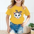thumbnail image 2 of PMVFHDE T-Shirts d'Été Décontractés pour Filles, T-Shirt Mignon à Motif pour Fille, Col Rond, Manches Courtes, T-Shirt d'Été Décontracté Jaune, 11-12 Ans, 2 of 5