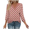thumbnail image 1 of Fewfanhot Hauts pour Femmes à Manches 3/4, Mode d'Automne, Tunique à Col en V, Tenue de Bureau Décontractée, Chandail à Enfiler, 1 of 9