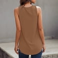 thumbnail image 3 of Mode Femme Ample Couleur Unie Décontractée Sans Manches T-shirt Col en V Blouse, 3 of 9