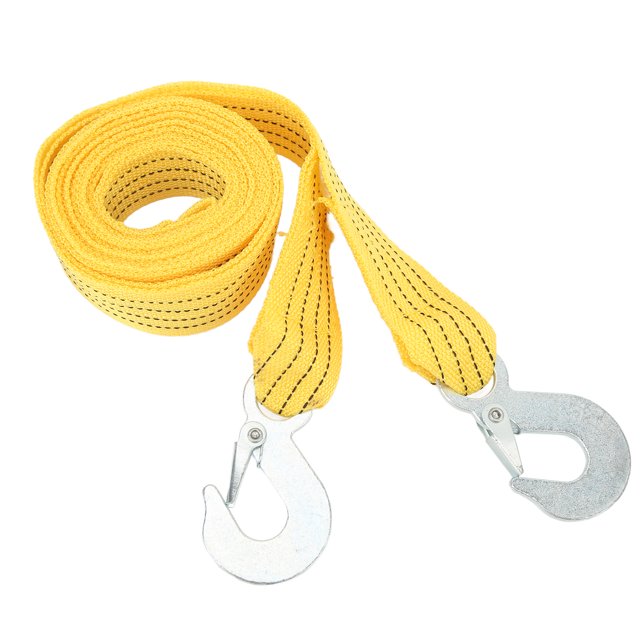 Car Towing Rope, Wearproof Polypropylene Heavy Duty Tow Strap Yellow For Emergency Trailer Trucks