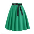 thumbnail image 1 of Mrat Jupe d'Été Jupe Midi pour Femme Jupe Trapèze Rétro Jupe Mi-Longue Plissée Fluide Jupes Taille Haute S-238 Vert m, 1 of 2