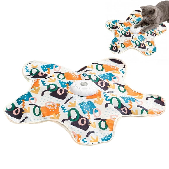 Jouet Tapis Interactif pour Chat avec Rotation et Trois Modes de Jeu pour l'Exercice et le Divertissement des Félins