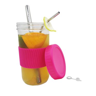 1 Ensemble Gobelet d'Eau Écologique avec Couvercle Bouteille en Verre pour Smoothie Thé Paille pour Boire pour Bureau