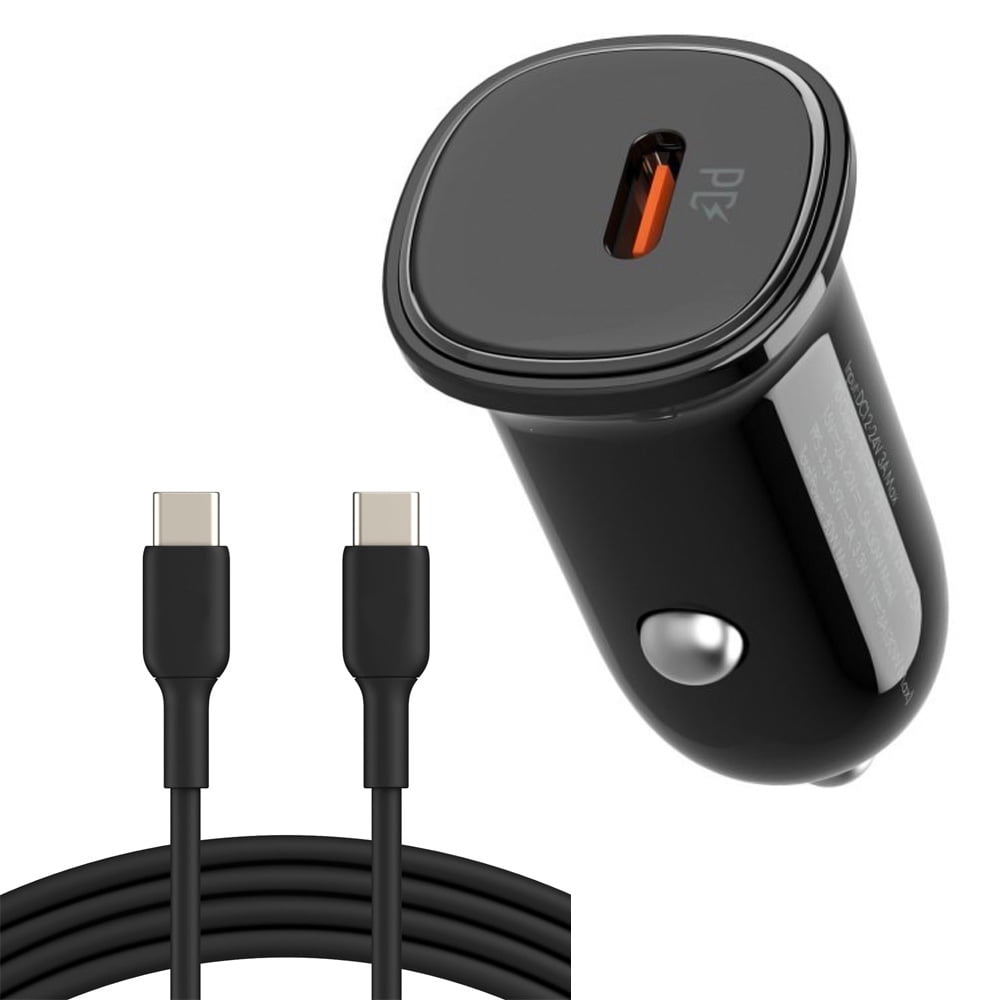 axGear USB-C Fast Car Charger 30W Type C Universal w/ USB C Cable 3Ft Compact Design