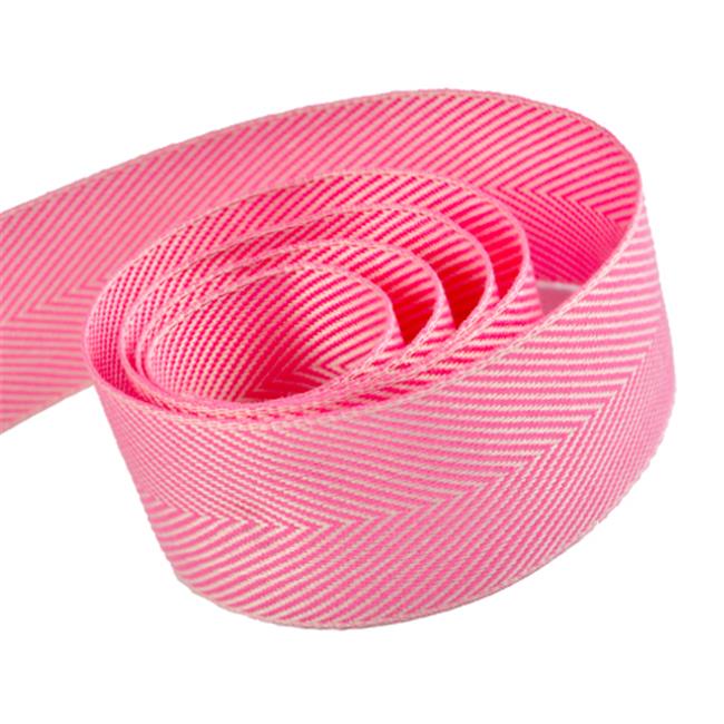 Papillon Ribbon & Bow R097015-38-0029-0150 1,5 Po. 50 Yards Ruban Chevron Charmant avec Bord Monofilament - Blanc & Rose