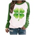 thumbnail image 1 of QIPOPIQ T-Shirts à Manches Longues à Col Rond pour Femmes T-Shirts de la Saint-Patrick T-Shirts Amples pour Dames T-Shirt Imprimé Shamrock T-Shirt Vert Chanceux Haut T-Shirt à Col Rond Saint Patricks T-Shirts de Fête Offres, 1 of 4