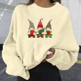 thumbnail image 1 of EGNMCR Sweat-Shirt de Noël Mode Femme Ample Imprimé de Noël Manches Col Rond Pull, 1 of 4