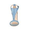 thumbnail image 2 of BLISSFUL STEP Women's T Strap Open Toe Stiletto Heel Sandals Blue 9, 2 of 8