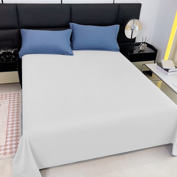 Birdeem Cotton Bed Sheet, Twin Size Solid Color Breathable Sheet for Dorm & College, Skin-Friendly Soft Bedding, Fits 47"X90"/59"X90" Mattress, Easy-Care Machine Washable