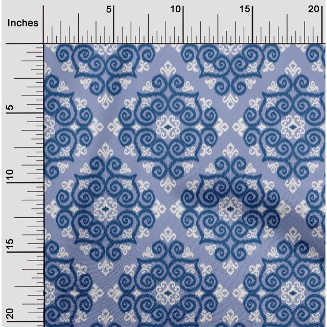 oneOone Silk Tabby Fabric Swirl Ikat Printed Craft Fabric BTY 42 Inch Wide