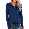 thumbnail image 1 of Meichang Womens Henley Tops Long Sleeve Shirts Basic Henley Neck Button Pullover Casual Loose Fit Womens Tops, 1 of 4