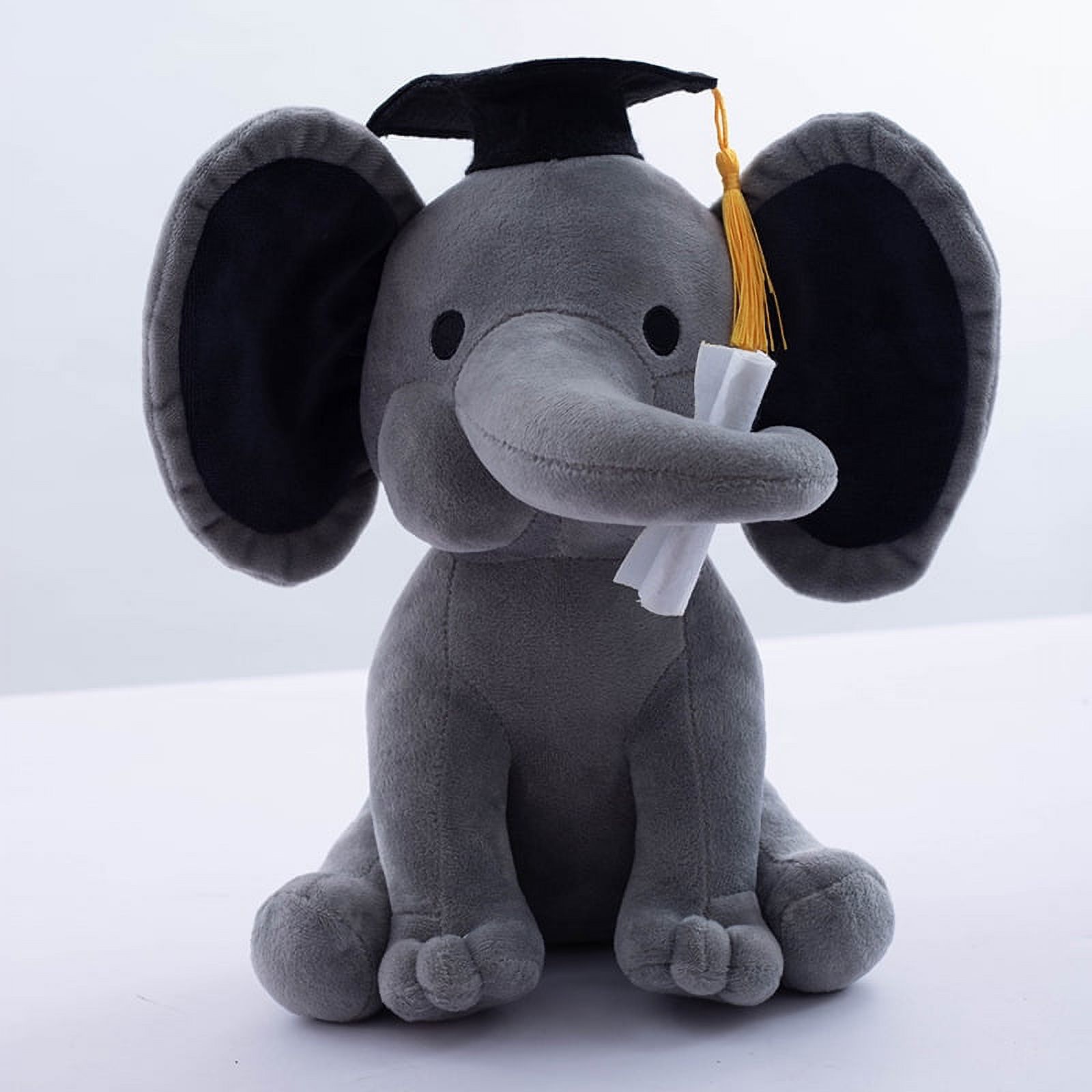 2PCS Bedtime Plush Elephant -Graduation Cap Elephant Plush Toys Graduation Gifts Graduation Teddy Bear Stuffed Animal