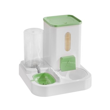 Esquirla Distributeur de Nourriture et d'Eau pour Chats d'Intérieur, Fontaine d'Eau Automatique pour Animaux, Gris