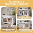 thumbnail image 3 of BeesClover Large Dog Furniture Crate, 47 Inch Furniture Style Dog Crate with Removable Divier for Large/Medium/Small Dogs，White, 3 of 7