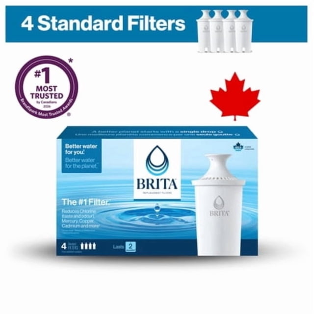 Brita Filtres de Remplacement d'Eau Standard Sans BPA pour Pichets et Distributeurs