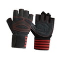 thumbnail image 3 of Quzzie Workout Gloves Exercise Gloves Non Slip Half Finger Weight Lifting Gloves Gym Gloves Full Palm Protection Polyester Lightweight Sturdy Suitable for Tr M Red, 3 of 8
