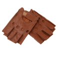 thumbnail image 2 of tredstone Retro PU Leather Men Fingerless Driving Cycling Gloves L Brown Hook Loop, 2 of 9