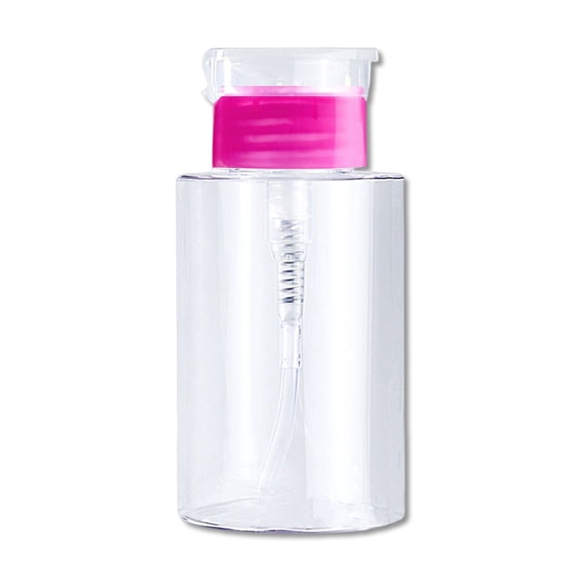 fastboy Empty Pump Dispenser Nail Polish Remover Refillable Storage Container Cosmetic Plastic Press Bottle Manicure Beauty Box Transparent 200ml Rose red 150ml