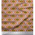 thumbnail image 1 of Soimoi Gray polyester Crepe Fabric Stripe & Diamond Geometric Print Fabric by Yard 52 Inch Wide, 1 of 3