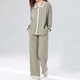 thumbnail image 4 of LSLJS Ensemble de Pyjama pour Femme à Col Rabattu, Tenue d'Intérieur, Haut à Manches Longues, Pantalon, Nuisette de Pyjama, Ensembles de Pyjama pour Femmes, Cadeaux pour Femmes, 4 of 5
