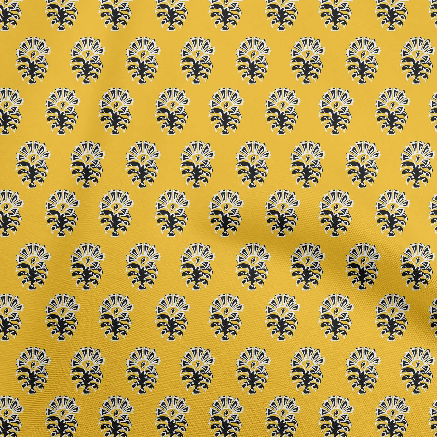 oneOone Viscose Jersey Yellow Fabric Block Sewing Material Print Fabric By The Yard 60 Inch Wide