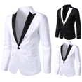 thumbnail image 4 of CEHVOM Men's Fashion England Solid Color High Quality Casual Single Breasted Suit, 4 of 5