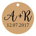 thumbnail image 1 of 100 Pcs Rond Fait sur Mesure Hang Tags Personnalisé Initiale Cadeau de Faveur de Mariage Papier Tags, 1 of 1