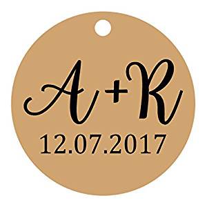 100 Pcs Rond Fait sur Mesure Hang Tags Personnalisé Initiale Cadeau de Faveur de Mariage Papier Tags