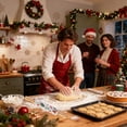 thumbnail image 1 of Christmas Rolling Pin Baking Tool Wooden Dough Roller with Silicone Gloves and Scraper Set High-Temp Resistant for Holiday Cooking Kitchen Utensils for Cookies Cakes Gift Idea, 1 of 6