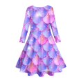 thumbnail image 5 of MIASHUI Robe Sirène Filles Enfants Manches Longues Scintillante Robes de Vacances, Violet, 8-9 Ans, 5 of 5