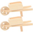 thumbnail image 1 of LABSERRON 2 Pcs Mini Wheelbarrow Decorative Models Wood for Landscape Decoration, 1 of 8