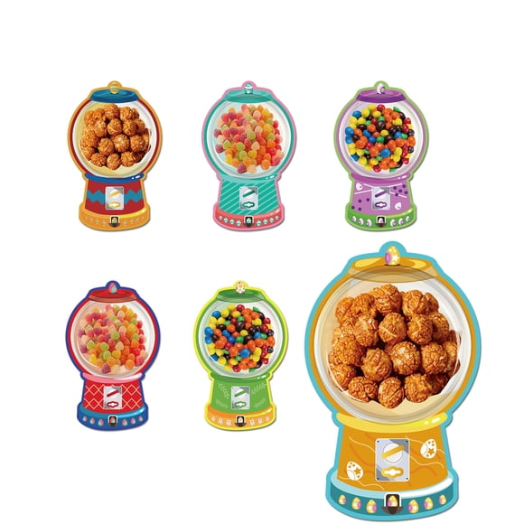 B 36Pcs Candy Treat Bags With Dome Cup topper Assorted Colorful Plastic Goodie Bags for Kids Birthday Party Carnival Favor