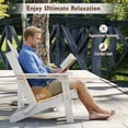 thumbnail image 3 of Gymax Lot de 4 Chaises Adirondack Pliantes pour Patio, Résistantes aux Intempéries, avec Porte-Gobelet, Cour, Blanc, 3 of 4