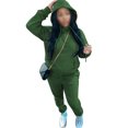 thumbnail image 1 of MAWCLOS Ensemble de Survêtement Deux Pièces pour Femmes Ensemble de Jogging à Manches Longues à Capuche Vert 3TG, 1 of 4