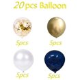 thumbnail image 2 of Royal Blue Metallic Chrome Gold Confetti Balloons - Party Decorations for Birthday Wedding, 2 of 5